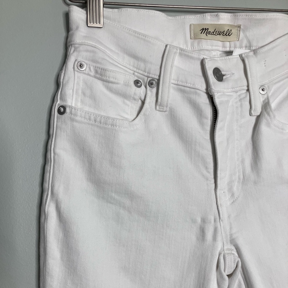 MADEWELL White Mid Rise Kickout Crop Jeans Size 24P - Picture 4 of 16